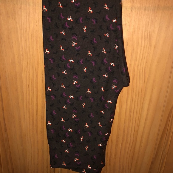 NWT OS LLR Brown Leggings w/Small Unicorns - Picture 1 of 5